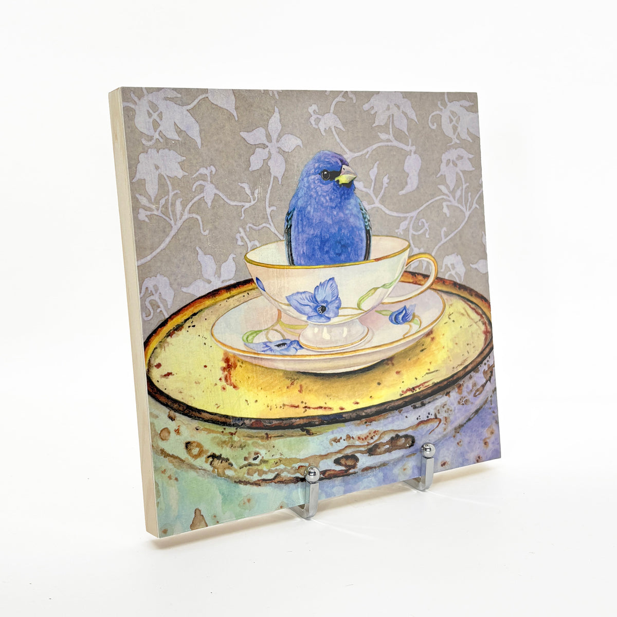 Bunting in a Cup - Wood Mounted Art Print