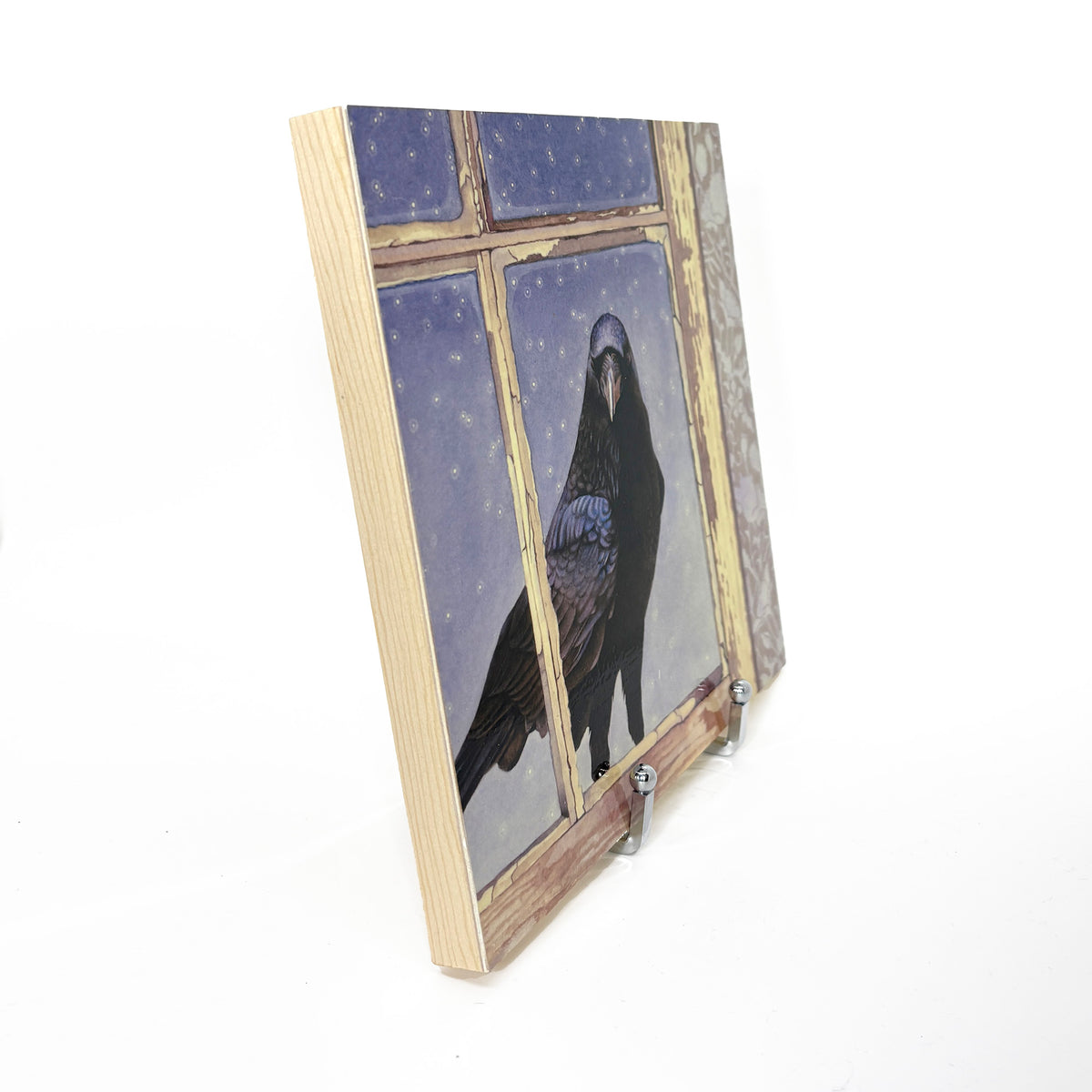 Crow Arrives at Dusk - Wood Mounted Art Print