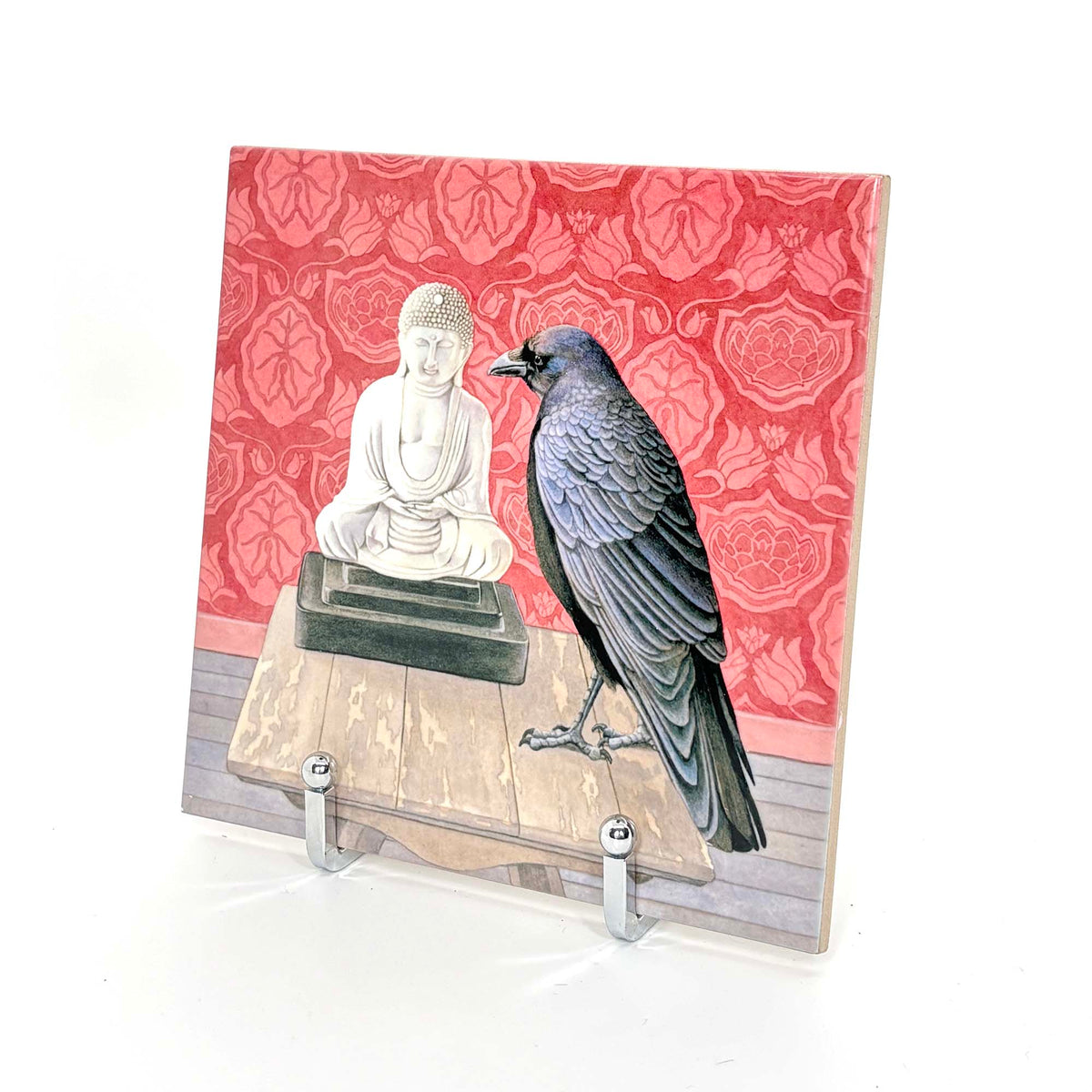 Crow Consults the Buddha Art Tile