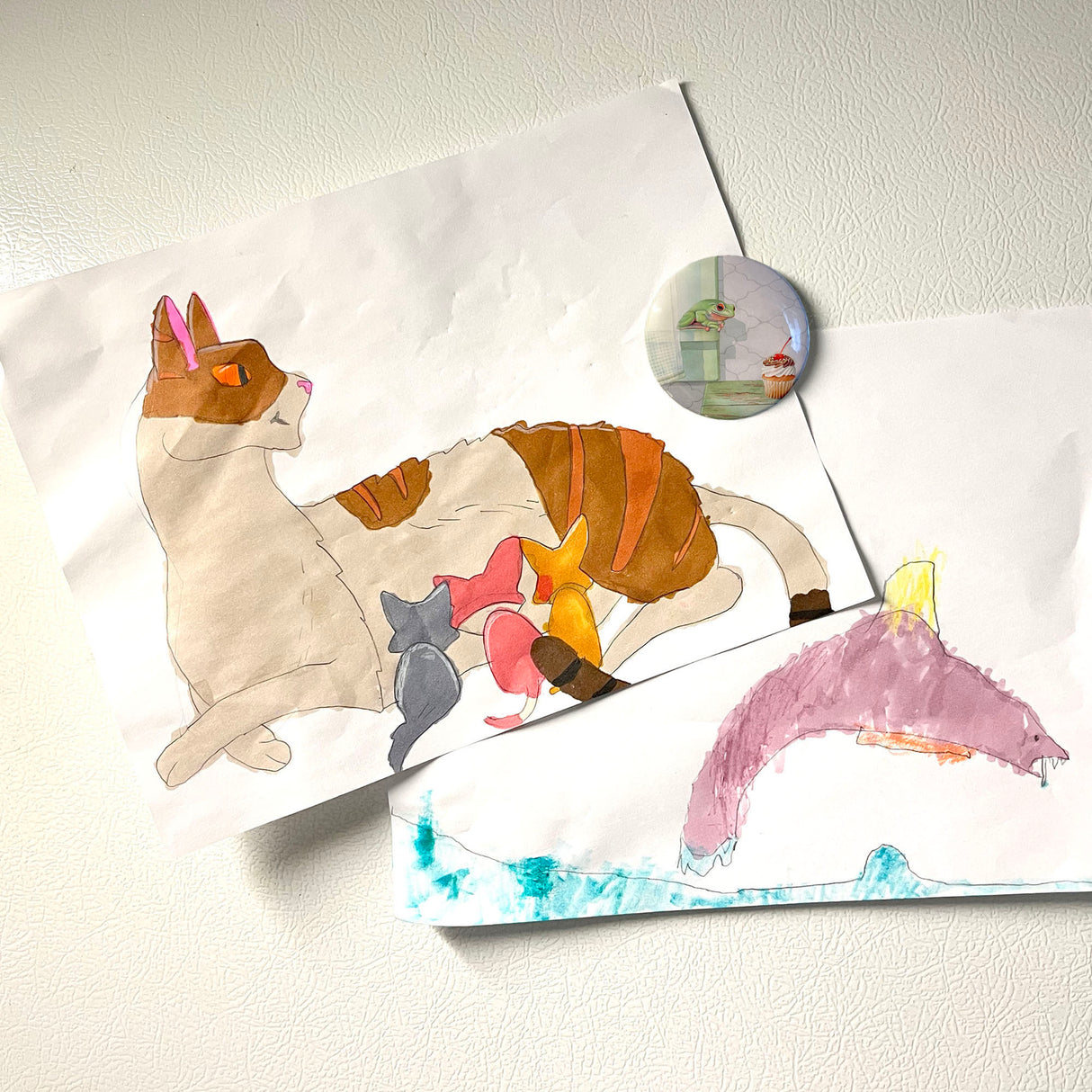 Frog Covets Cupcake - Art Magnet