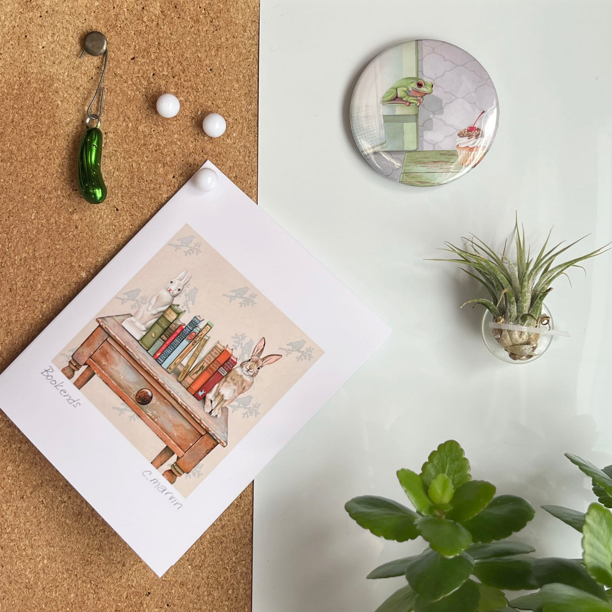 Frog Covets Cupcake - Art Magnet