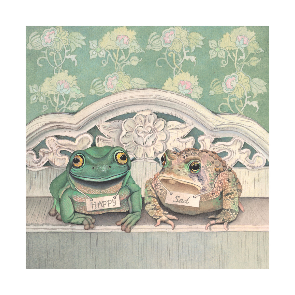 Frogs are Happy, Toads are Sad - Wood Mounted Art Print