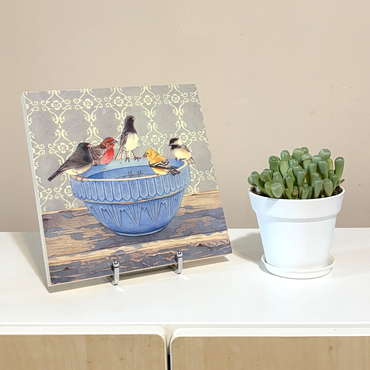 Gathering at the Blue Bowl - Wood Mounted Art Print