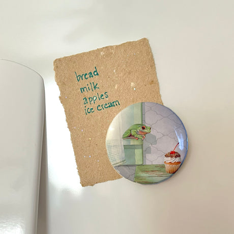 Frog Covets Cupcake - Art Magnet