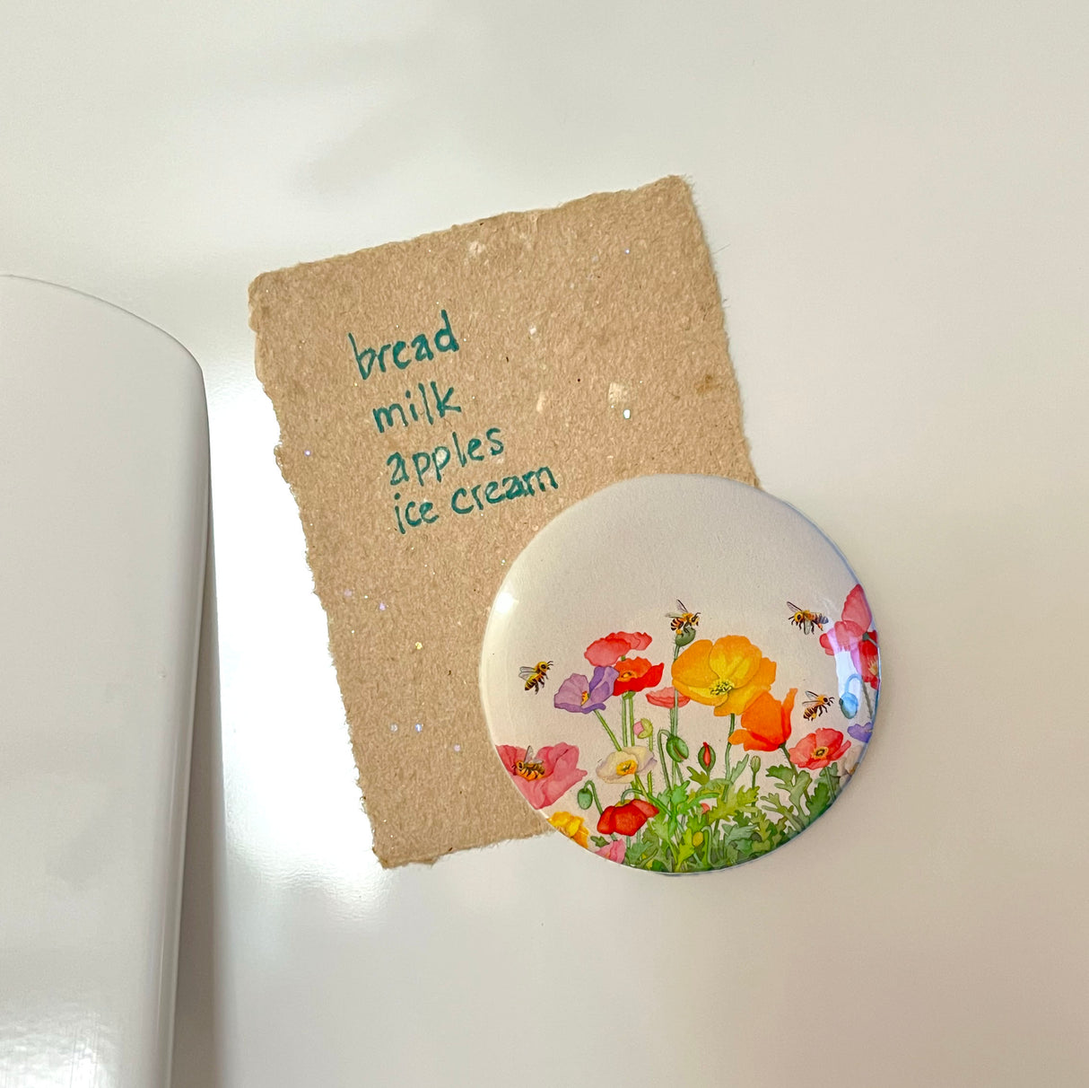 Poppies and Bees - Art Magnet