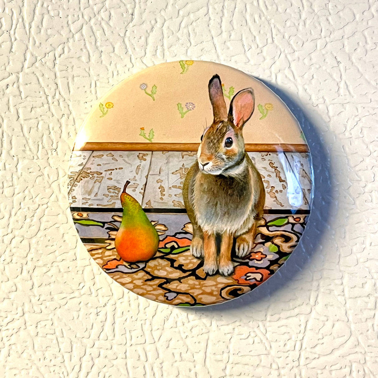 Hare Meets Pear - Art Magnet
