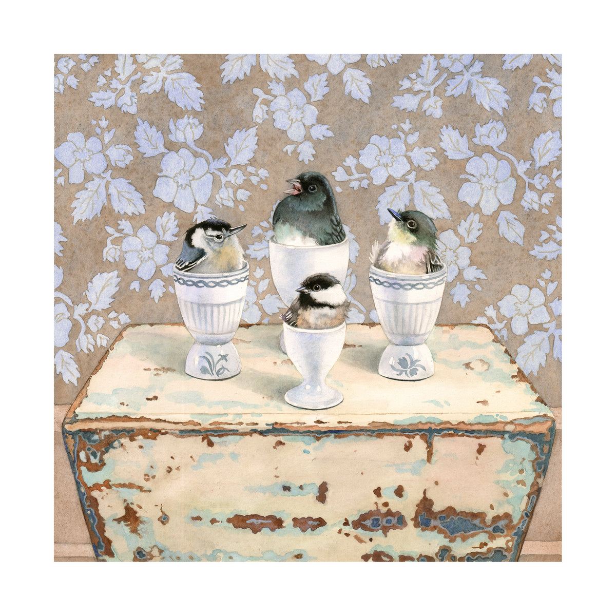 In Their Cups - Wood Mounted Art Print
