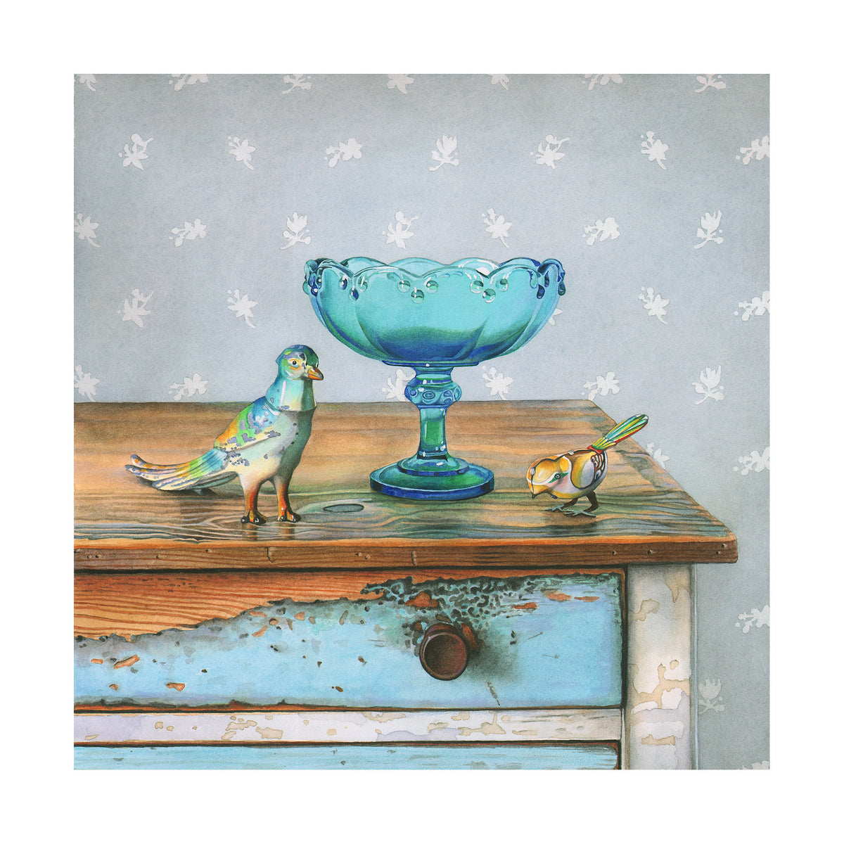 Still Life With Birds - Wood Mounted Art Print