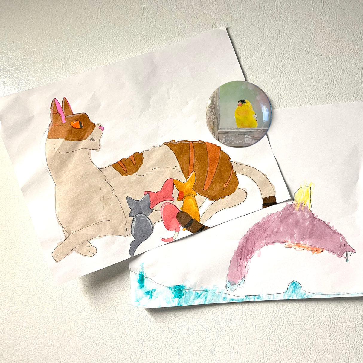 Window Finch - Art Magnet