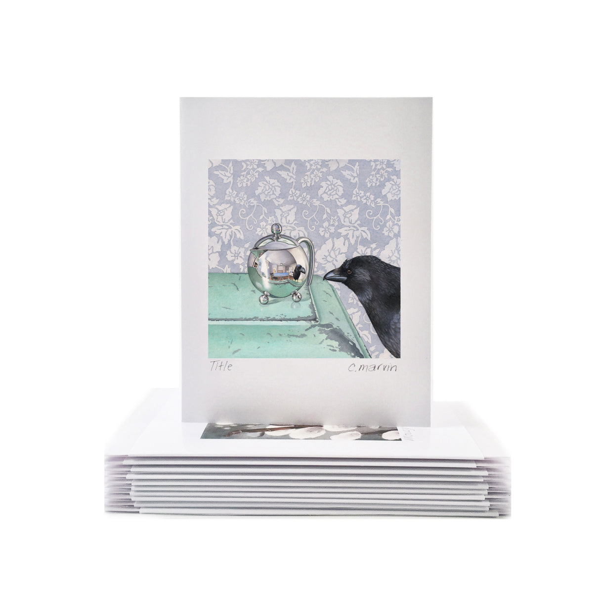 Crow Reflects - Wholesale Art Cards
