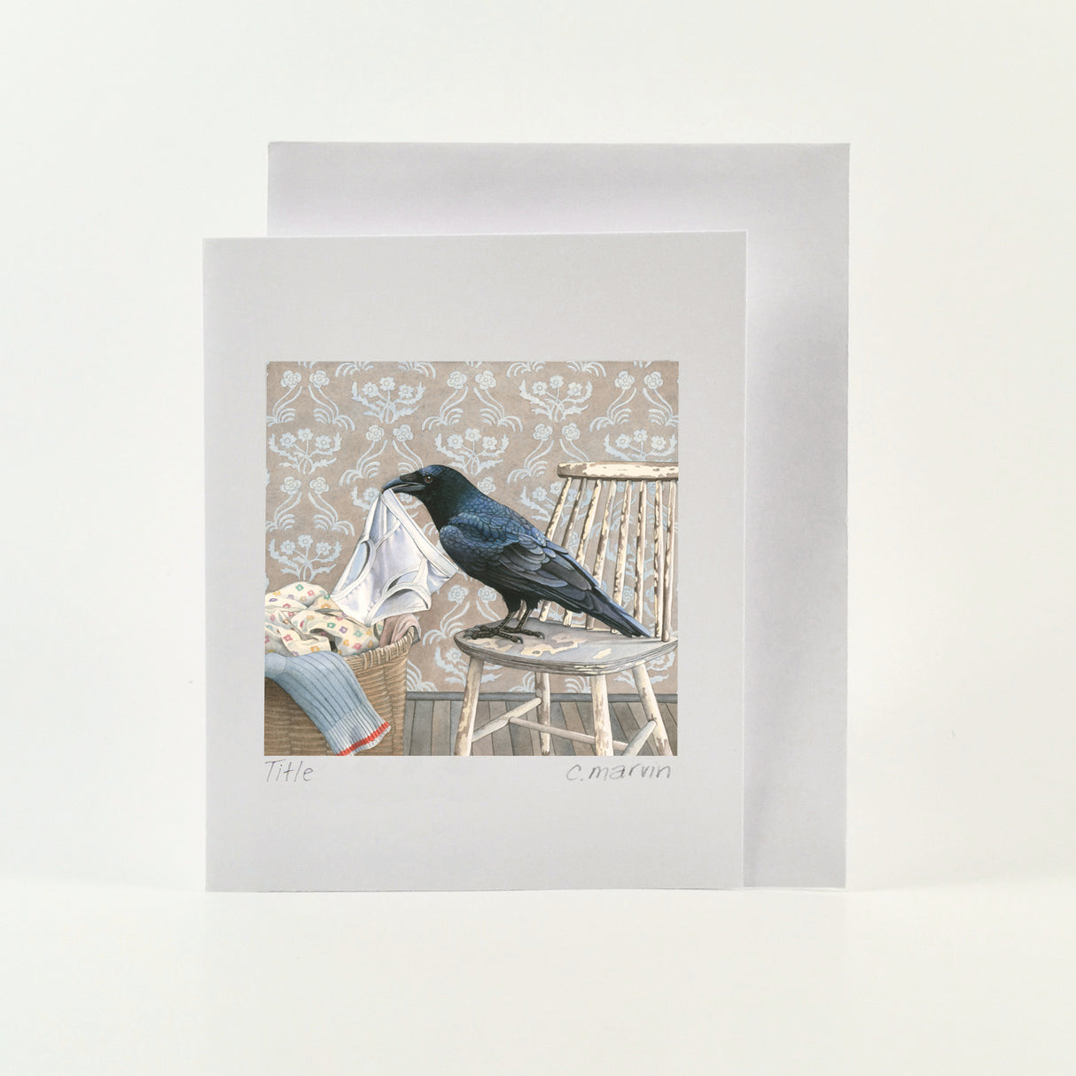 Crow Gathers Nesting Materials - Wholesale Art Cards