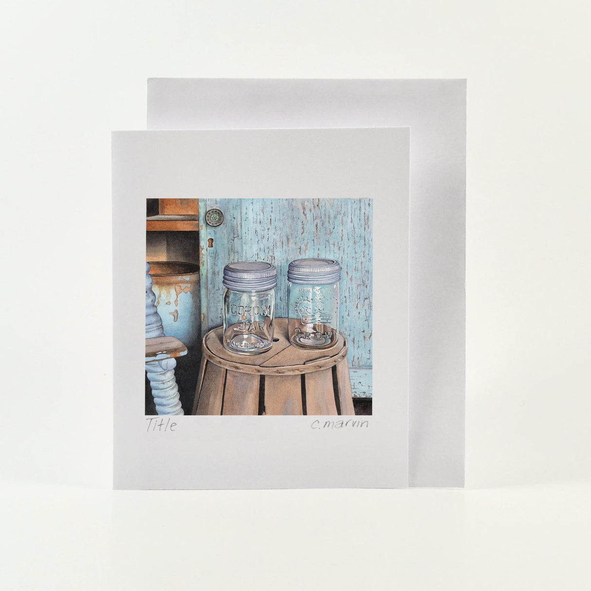 Still Life of Glass Jars set of 10