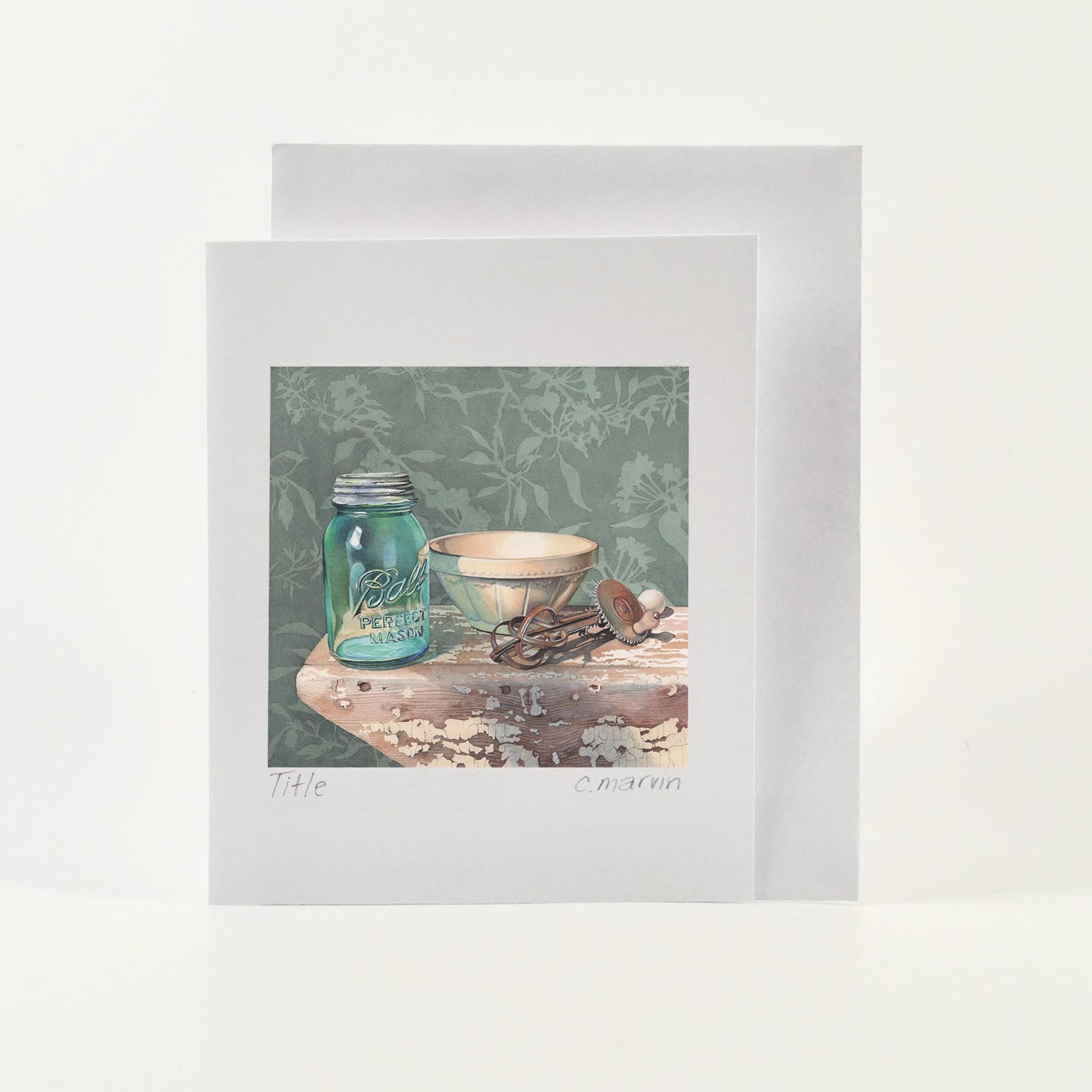 Still Life of Glass Jars set of 10