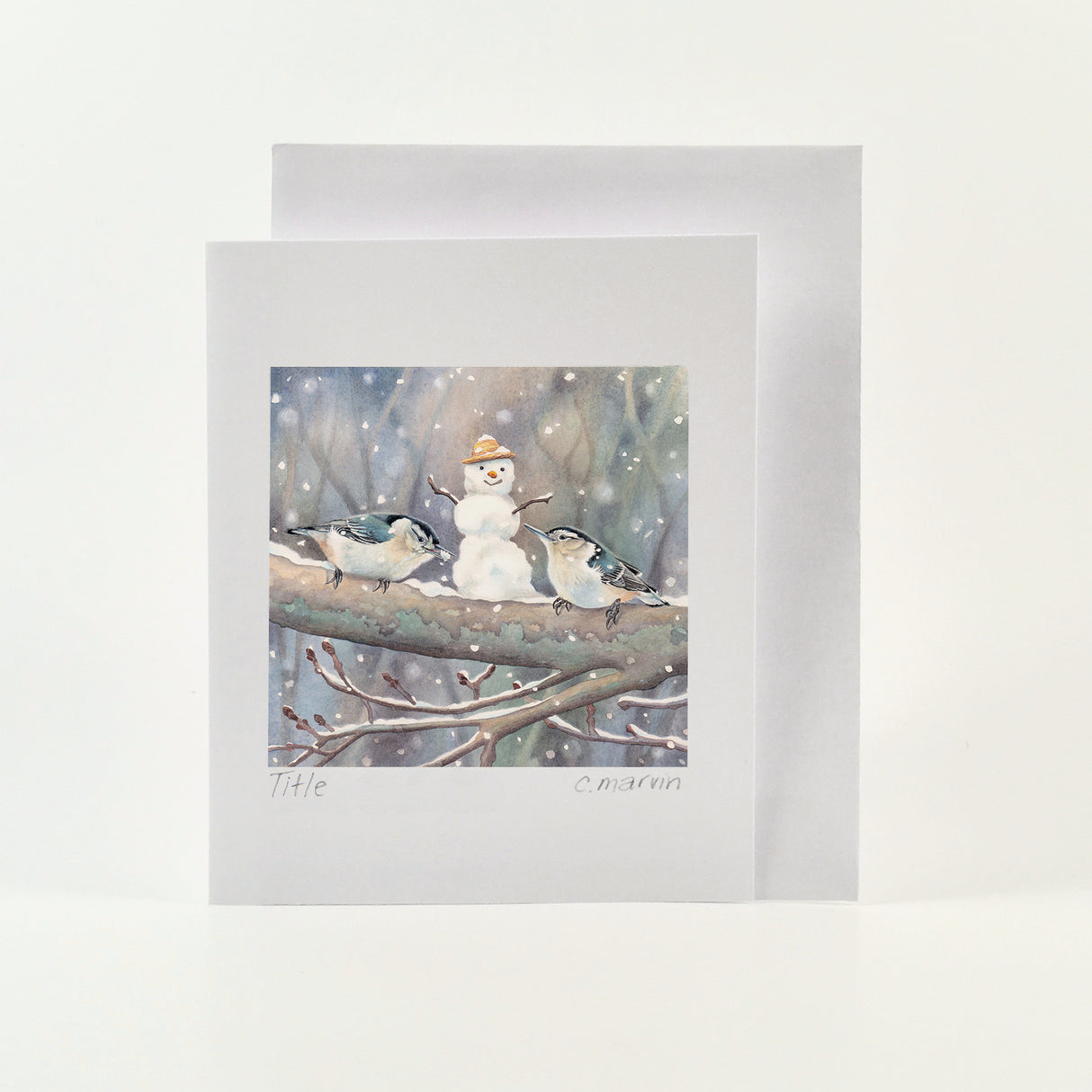 Nuthatches Love Winter - Wholesale Art Cards