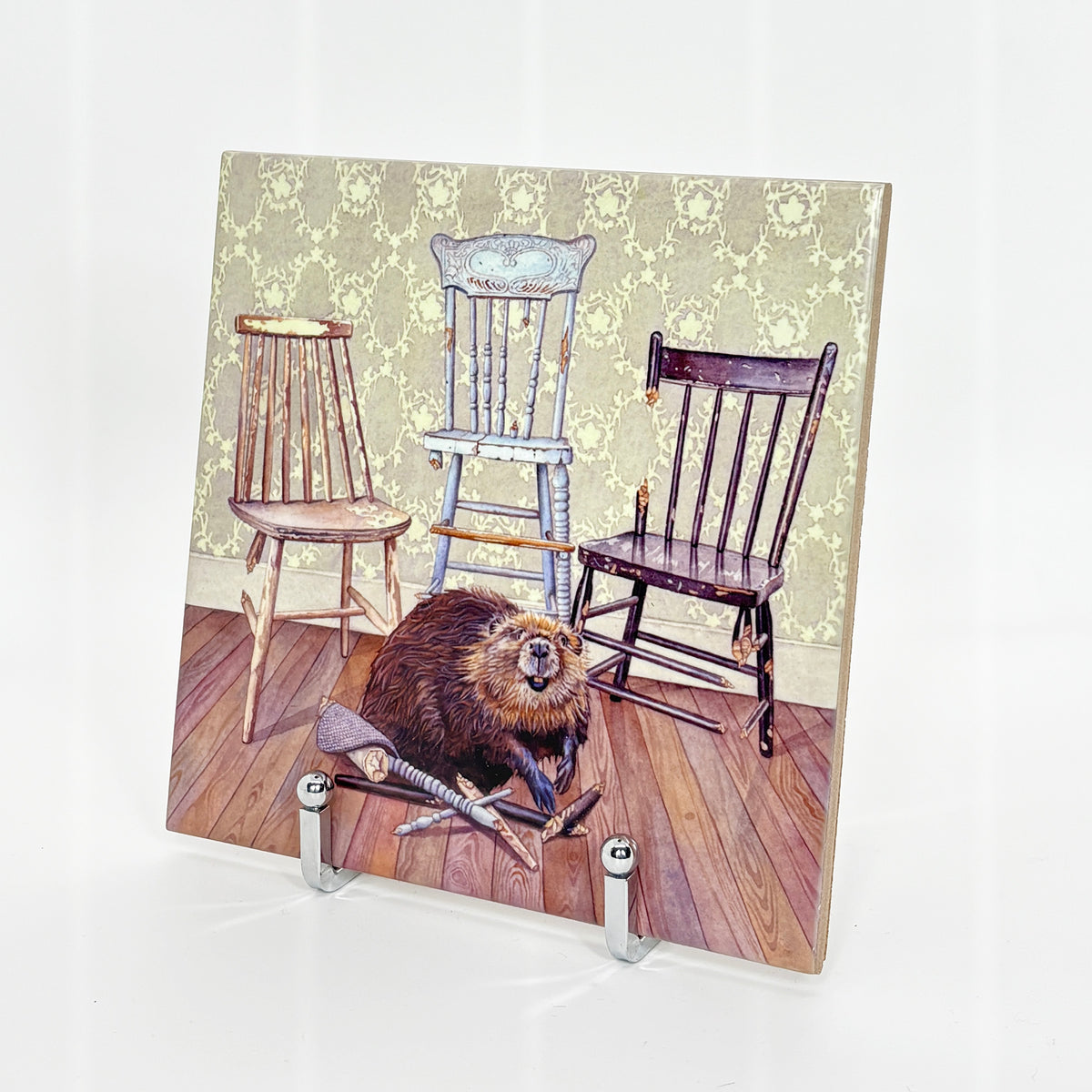 Beavers Will be Beavers Art Tile