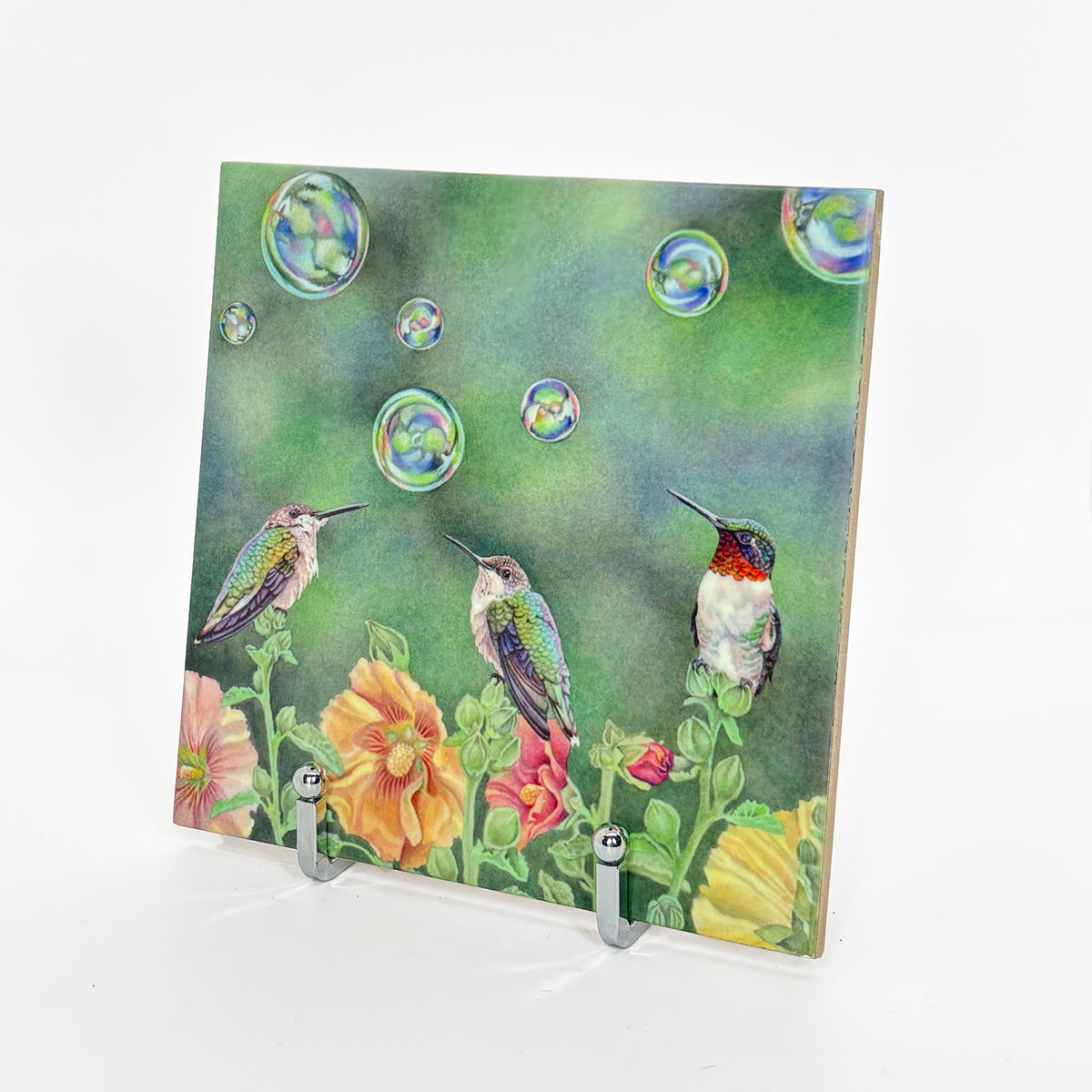 Bubble Birds Art Tile