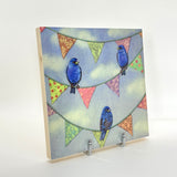 Bunting on Bunting - Wood Mounted Art Print
