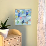 Bunting on Bunting - Wood Mounted Art Print