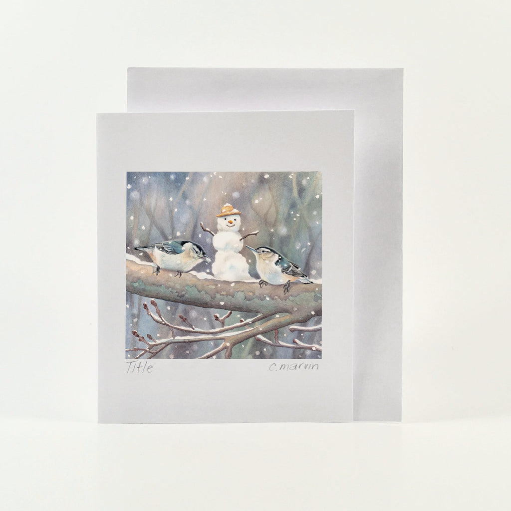 Xmas Nuthatches Love Winter - Wholesale Art Cards