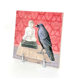 Crow Consults the Buddha Art Tile