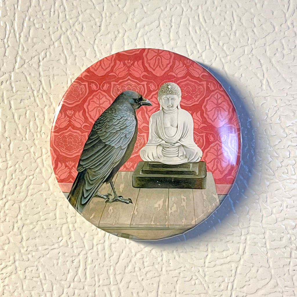 Crow Consults the Buddha - Art Magnet