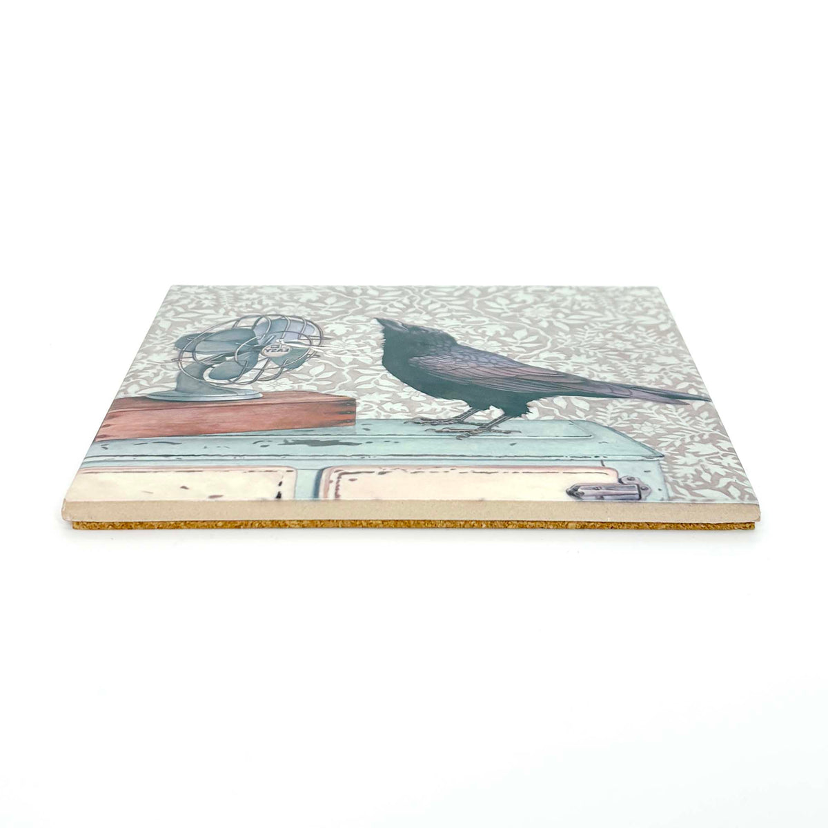 Crow Cools Off Art Tile