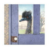 Emu at the Blue Door - Wood Mounted Art Print