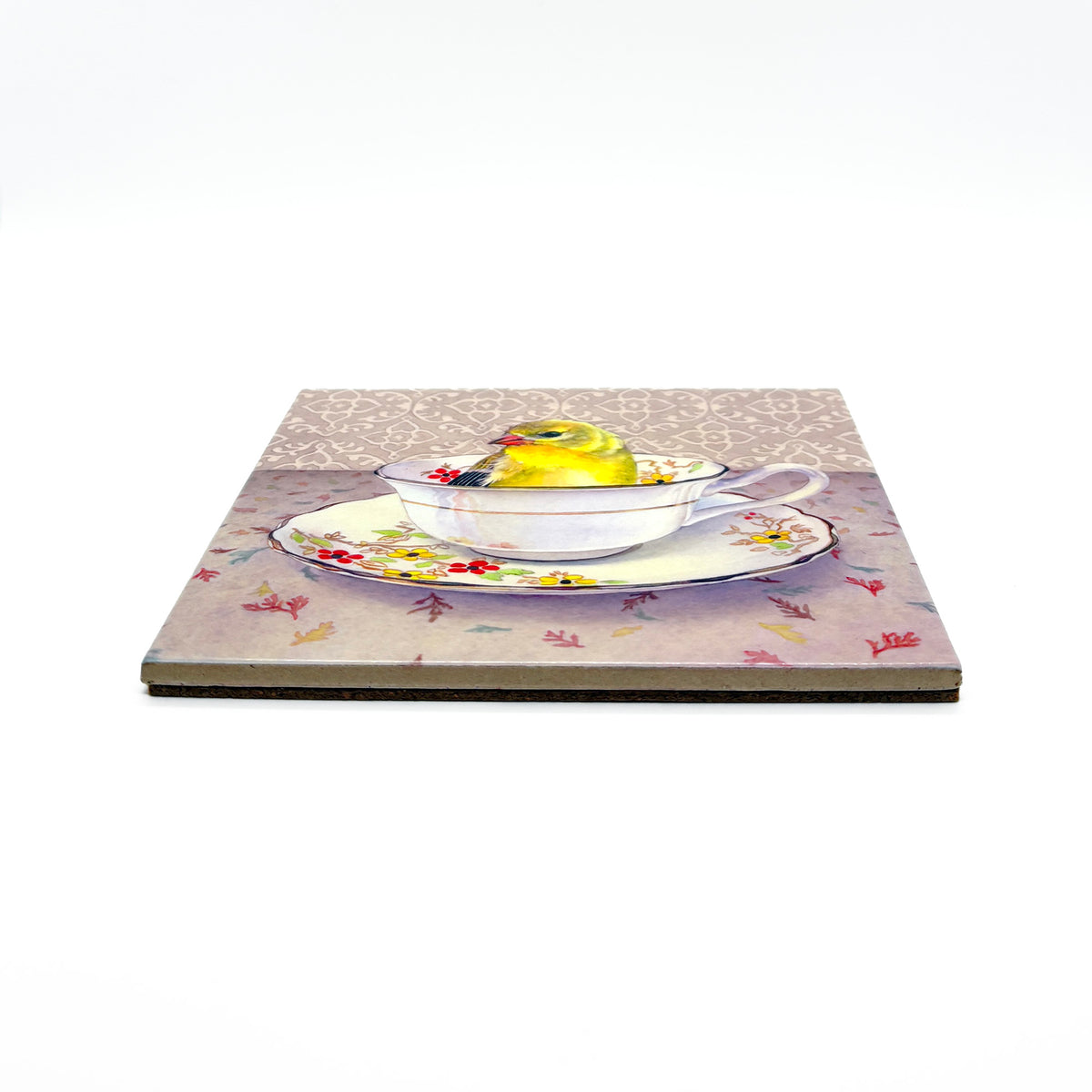 Finch in a Cup Art Tile