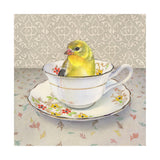 Finch in a Cup - Wood Mounted Art Print