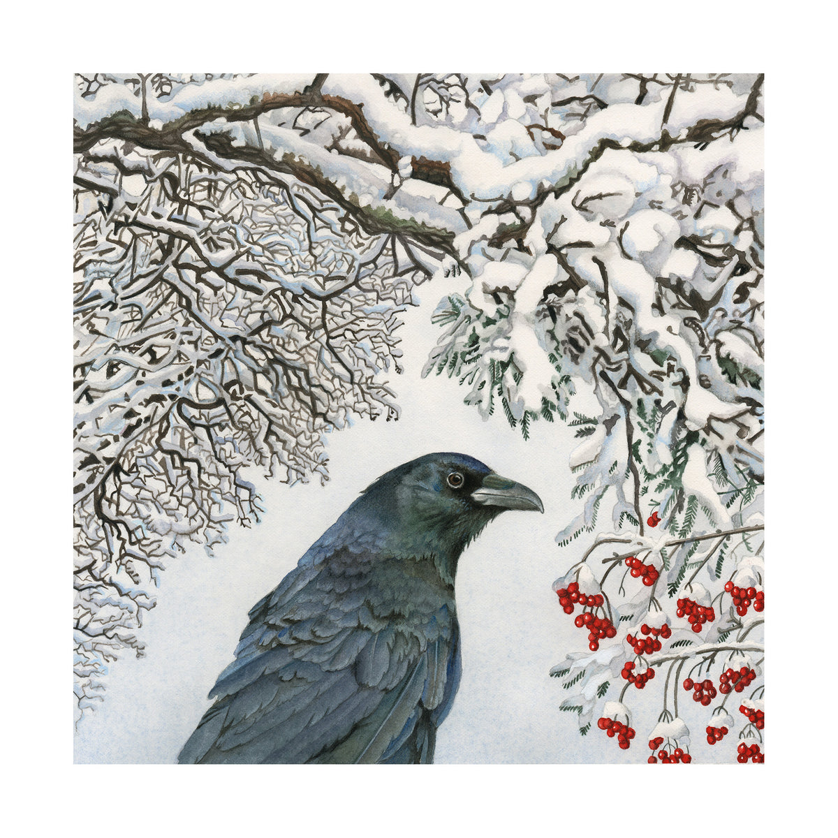 First Snow - Wood Mounted Art Print