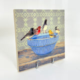 Gathering at the Blue Bowl - Wood Mounted Art Print