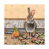 Hare Meets Pear - Wood Mounted Art Print