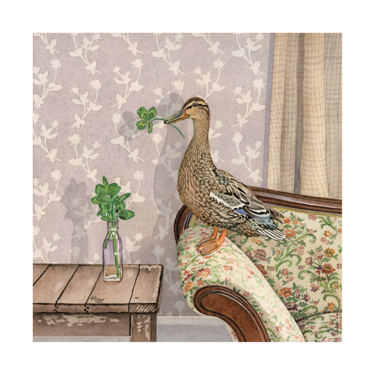 Lucky Duck - Wood Mounted Art Print