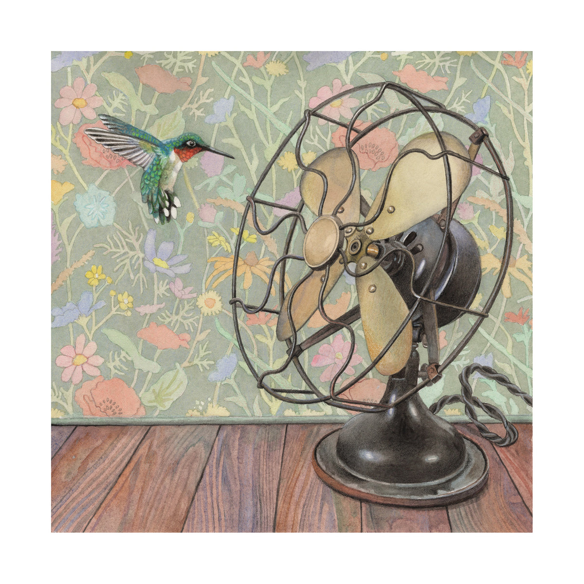Meeting a Big Fan - Wood Mounted Art Print