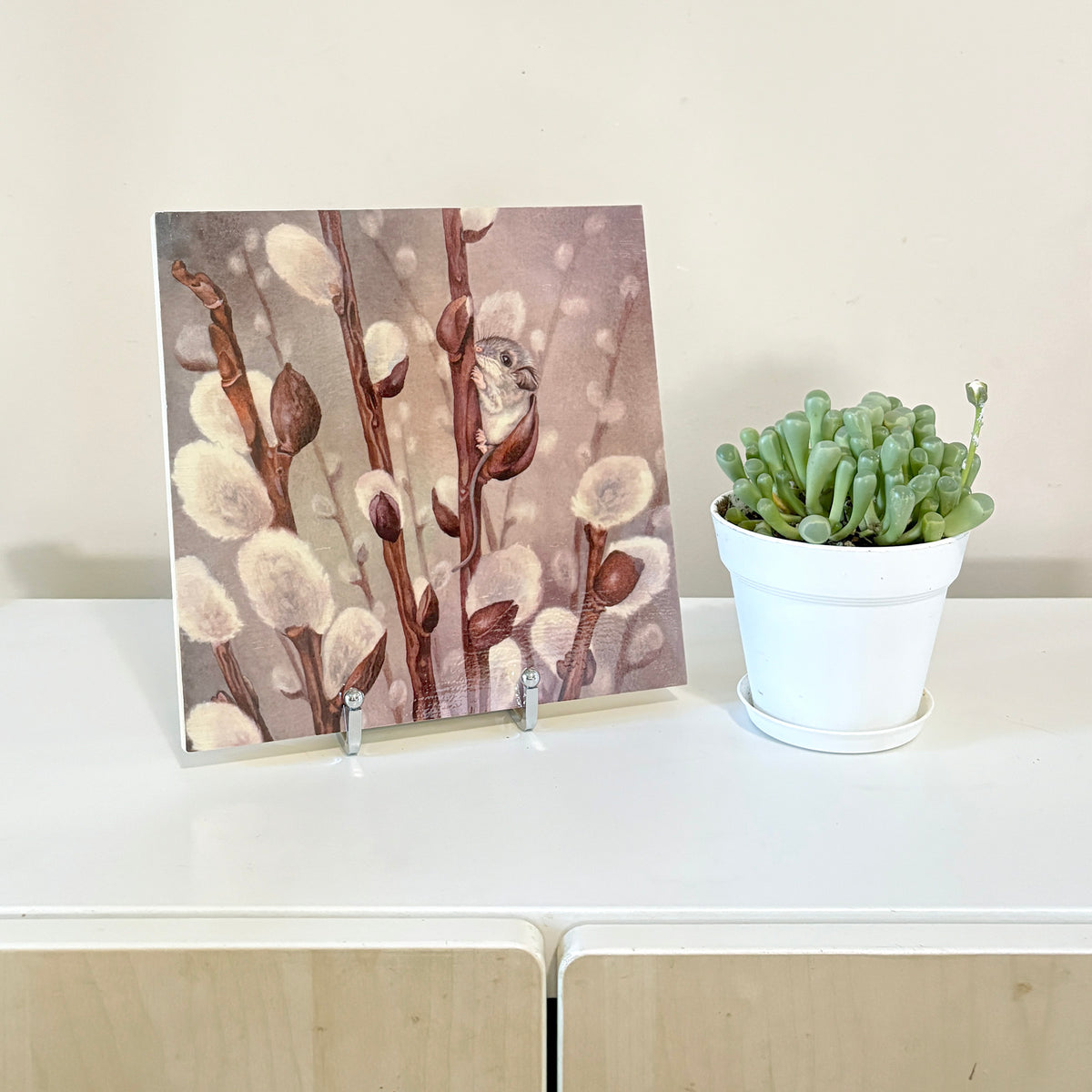 Mousy Willow - Wood Mounted Art Print