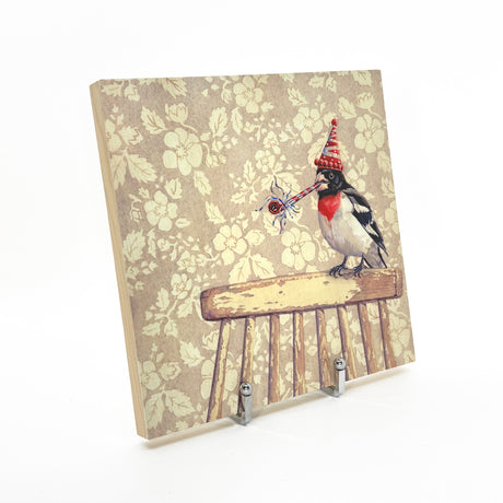 My Bird Likes to Party - Wood Mounted Art Print
