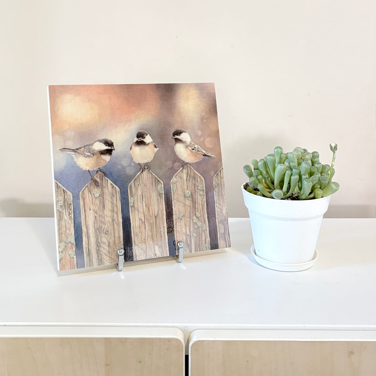 Sitting on the Fence - Wood Mounted Art Print