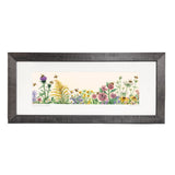 Wildflowers and Bees (long format framed print)