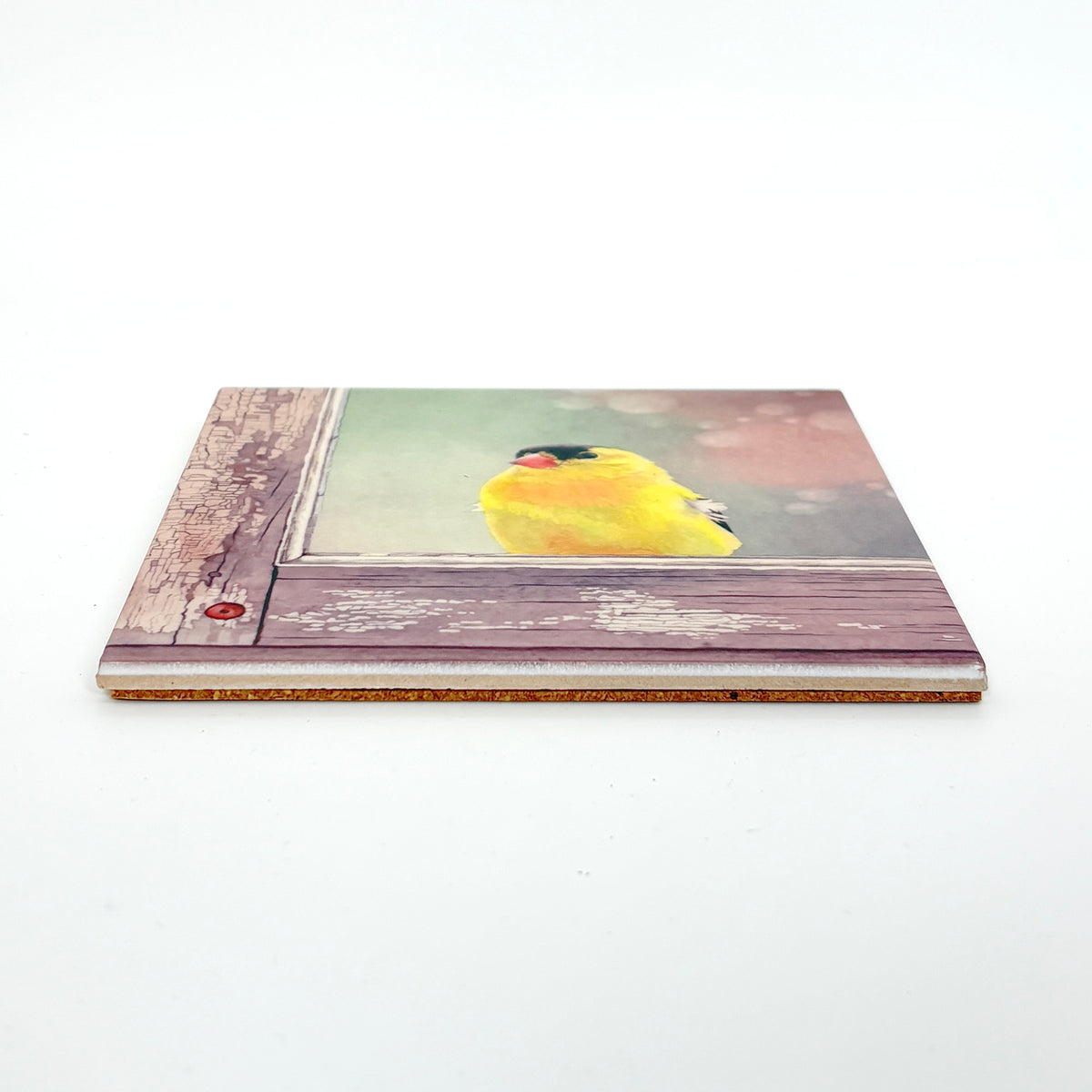Window Finch Art Tile