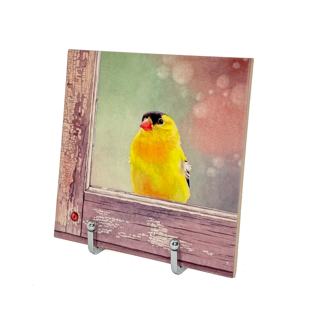 Window Finch Art Tile