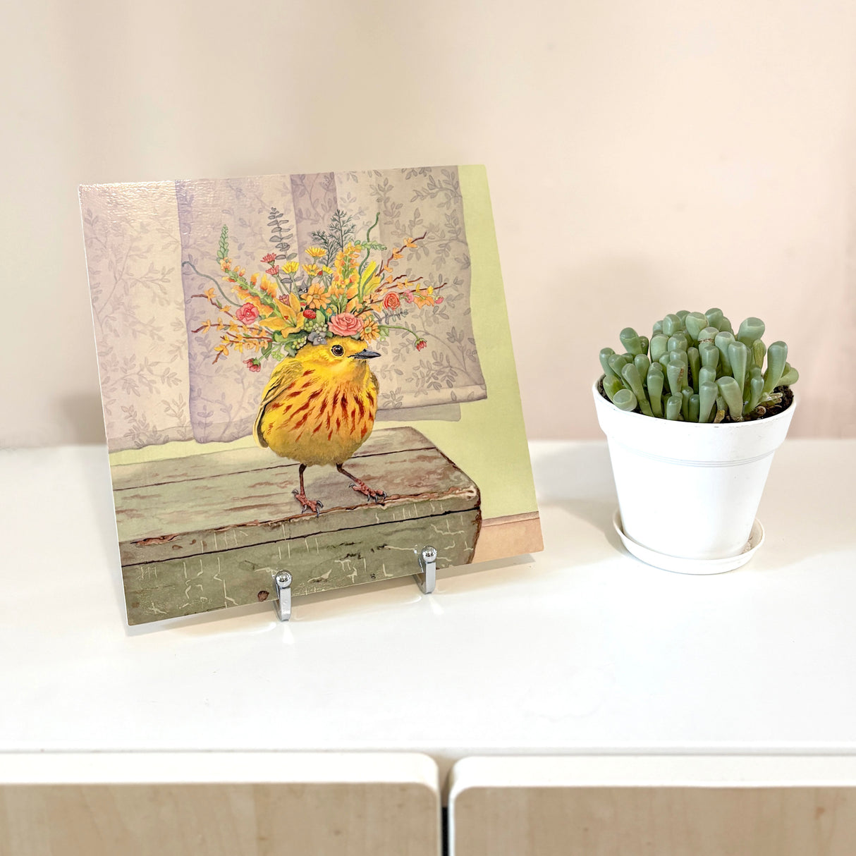 The Wondrous Warbler - Wood Mounted Art Print