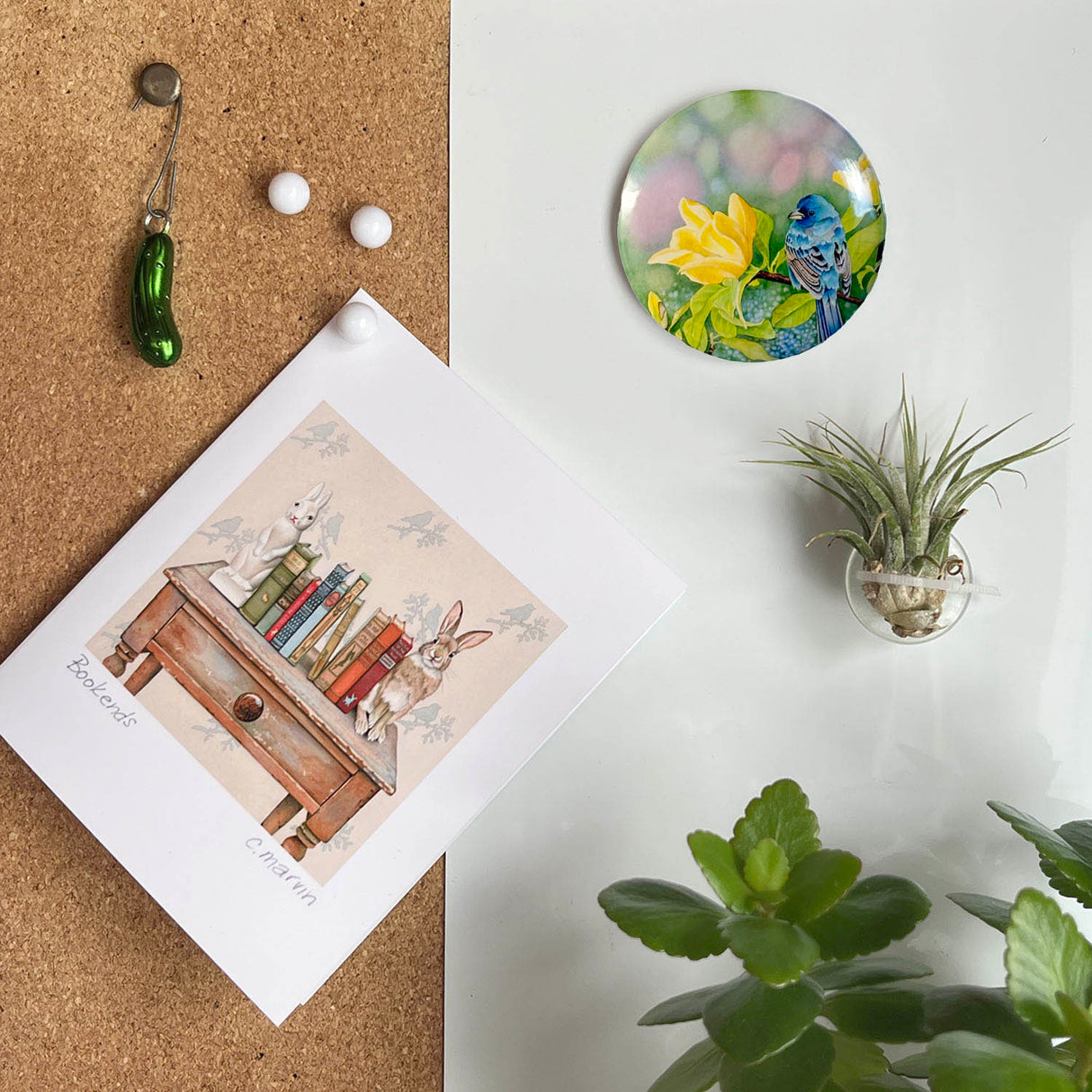 Yellow Meets Blue - Art Magnet