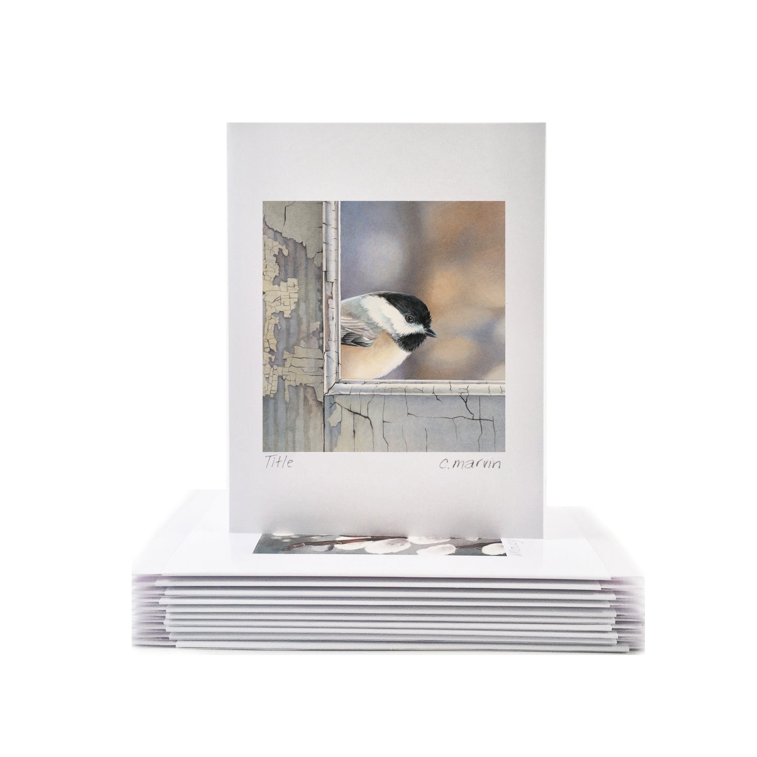 Chickadee Checks In - Wholesale Art Cards
