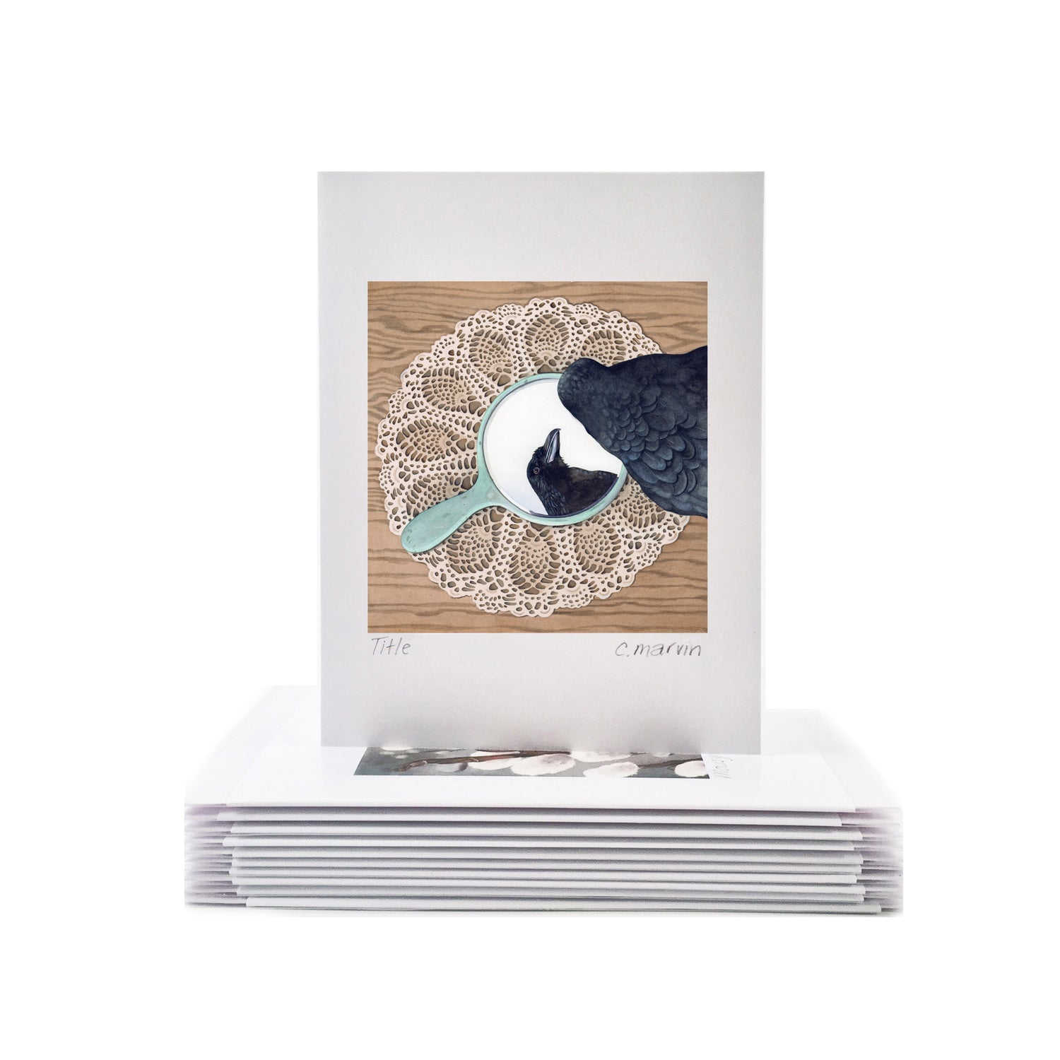 Crow Admires Crow - Wholesale Art Cards