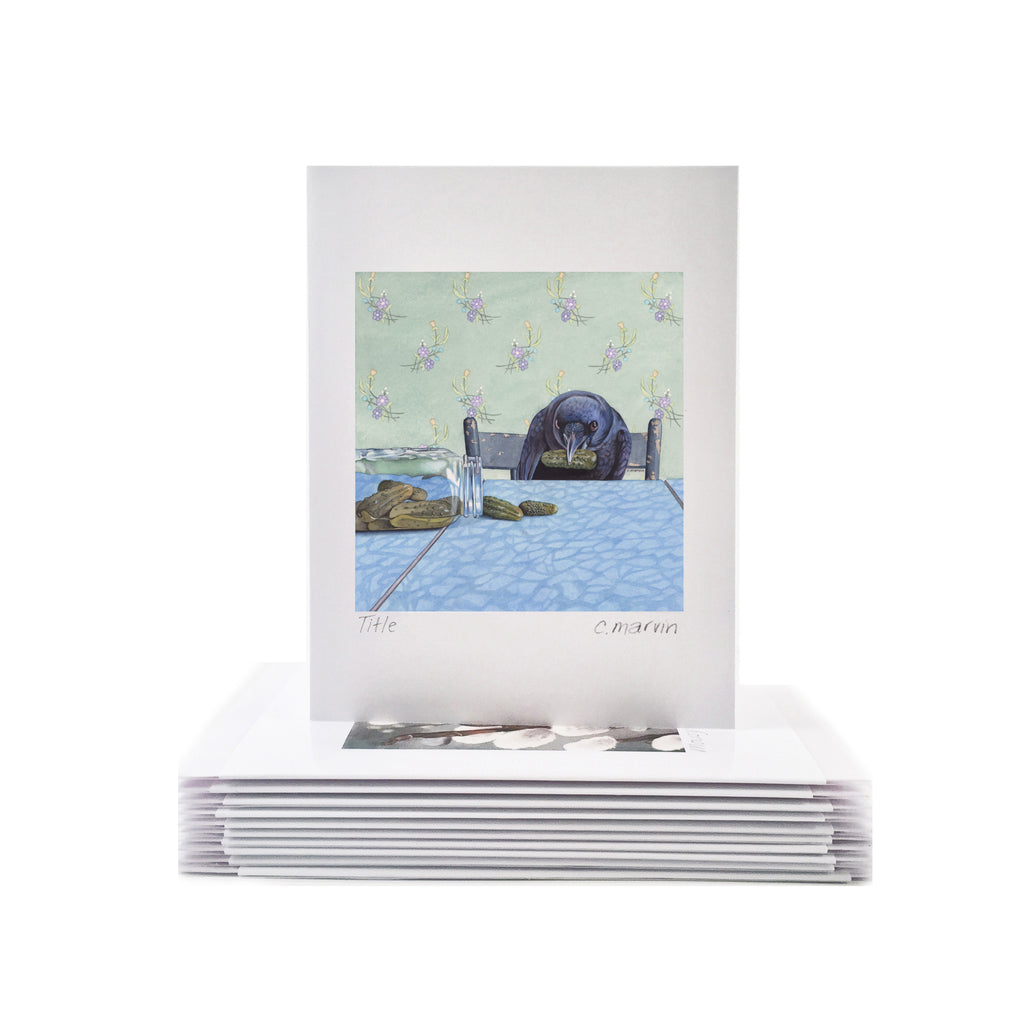 Crow Finally Gets a Pickle - Wholesale Art Cards