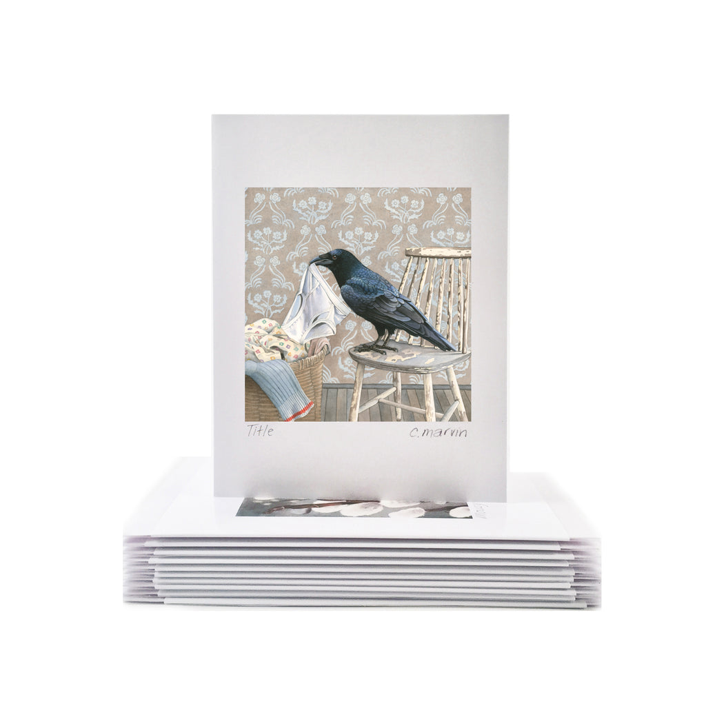 Crow Gathers Nesting Materials - Wholesale Art Cards