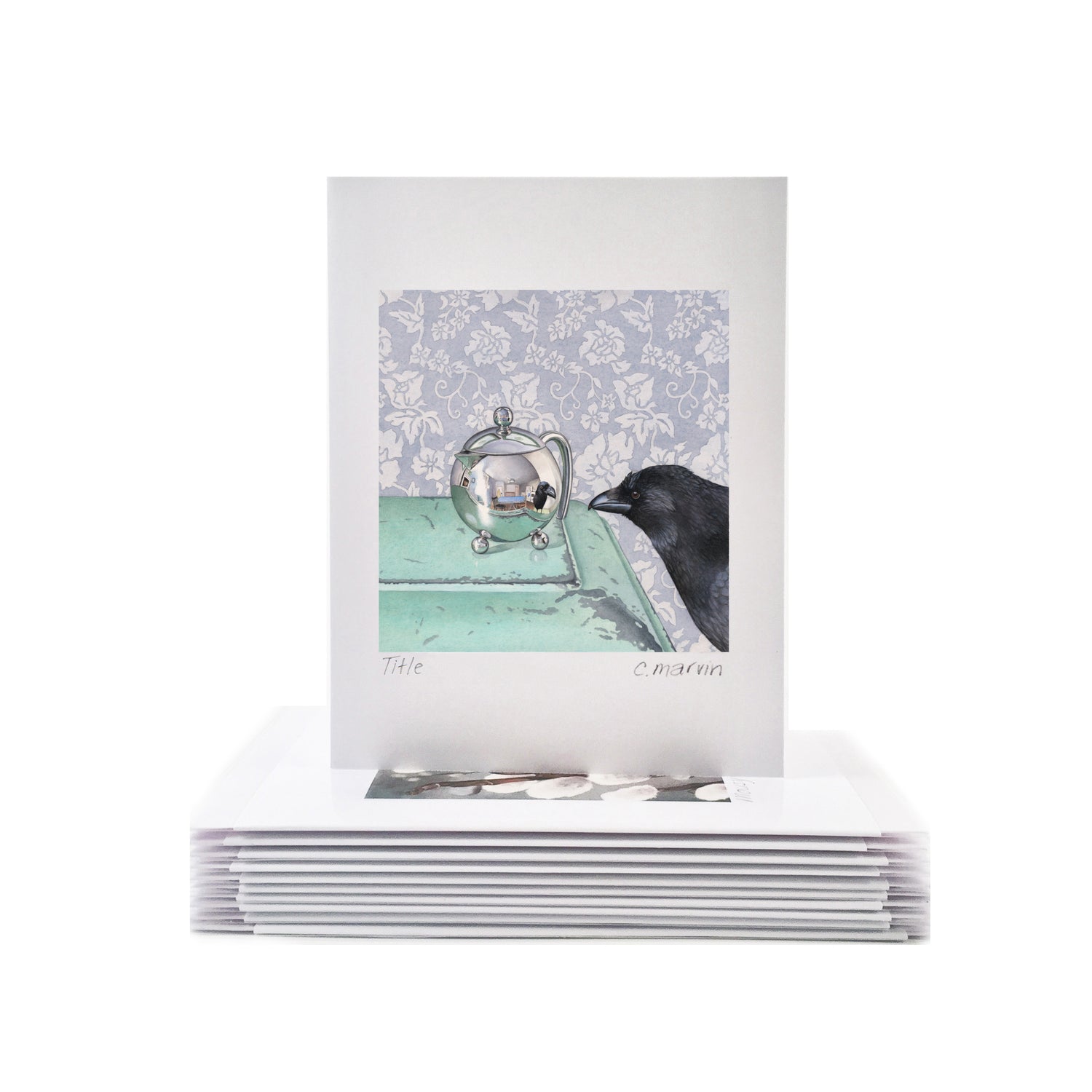 Crow Reflects - Wholesale Art Cards
