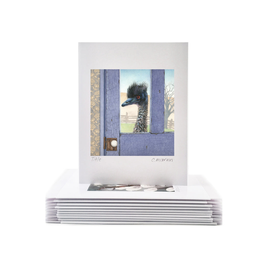 Emu at the Blue Door - Wholesale Art Cards