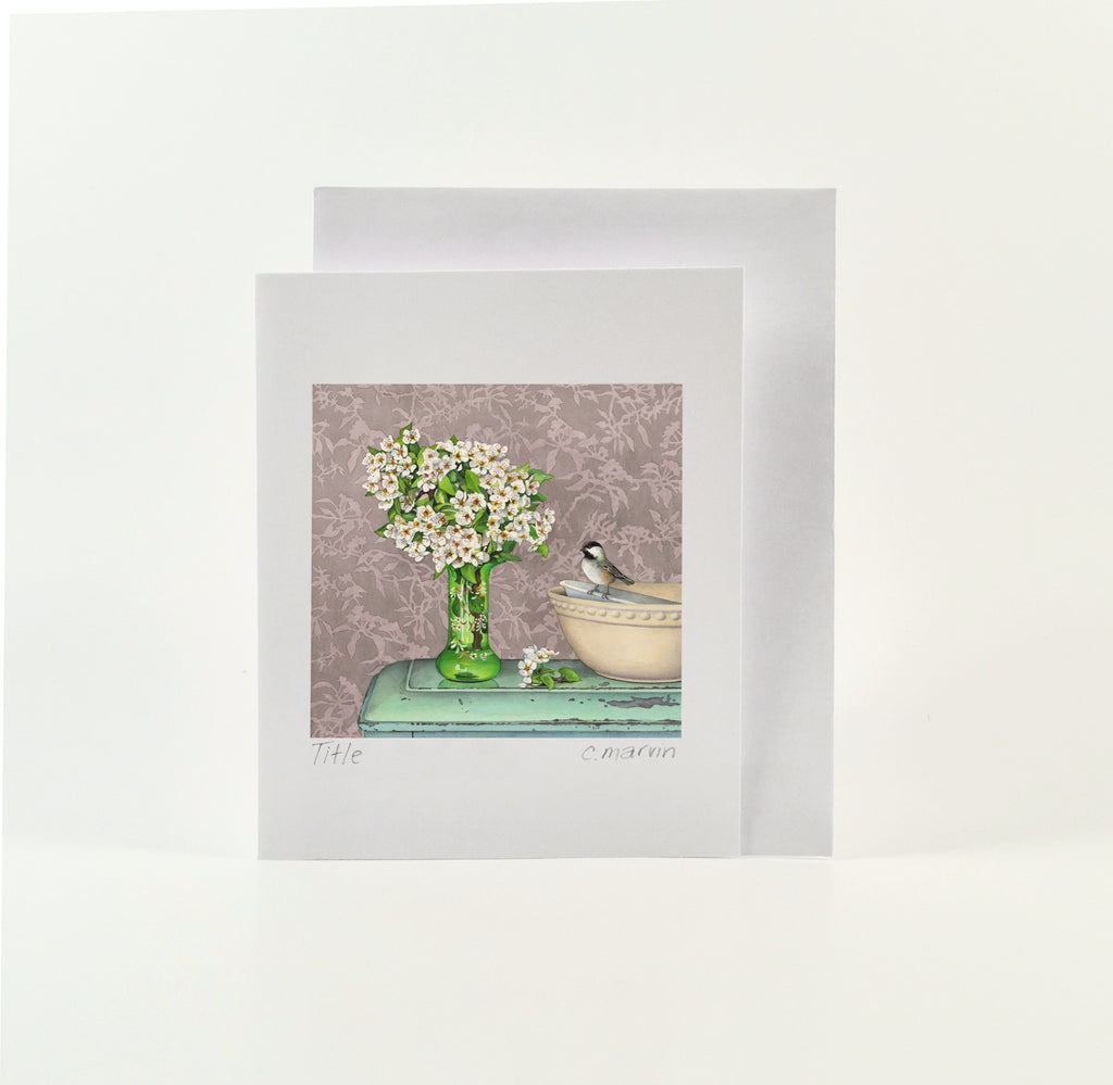 Blossoms, Bird and Bowls - Wholesale Art Cards