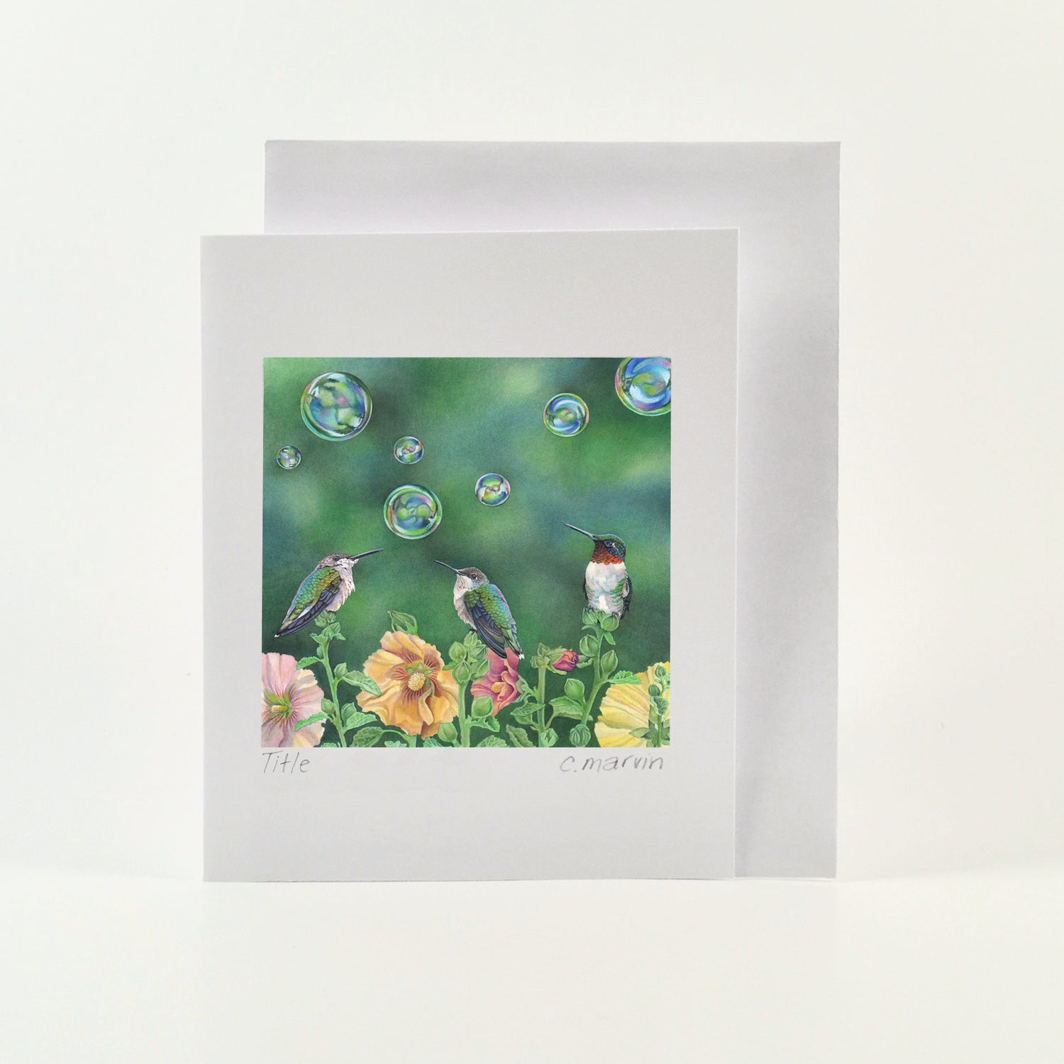 Bubble Birds - Wholesale Art Cards